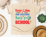 Keep Calm And Welcome Back To School Globe graphic tee in Ivory