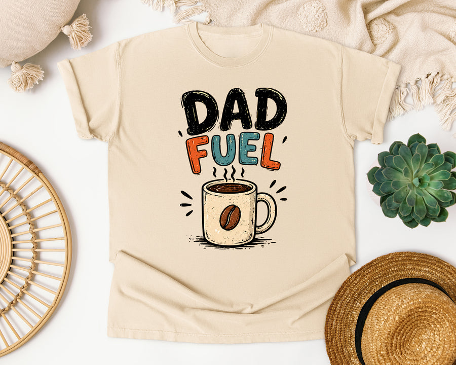 Dad Fuel Black graphic tee in Ivory