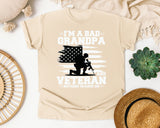 I'm A Bad Grandpa And Veteran Nothing Scares Me graphic tee in Ivory