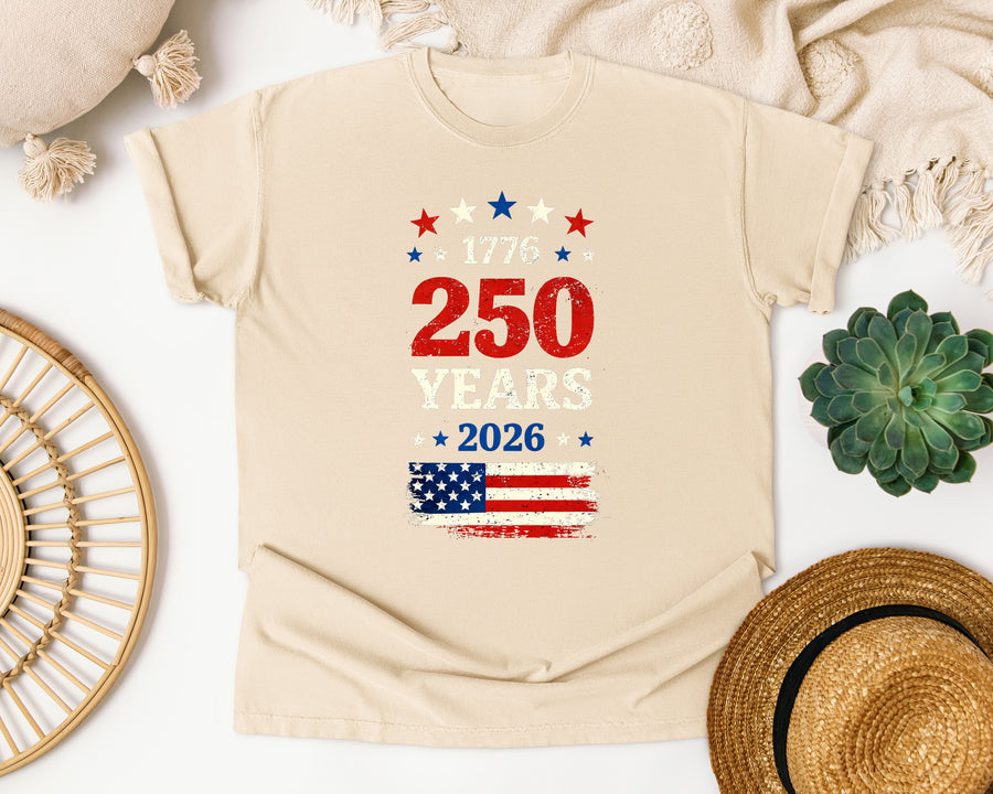 250 Years 2026 Red 2 graphic tee in Ivory
