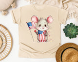Mouse In Flag Outfit graphic tee in Ivory