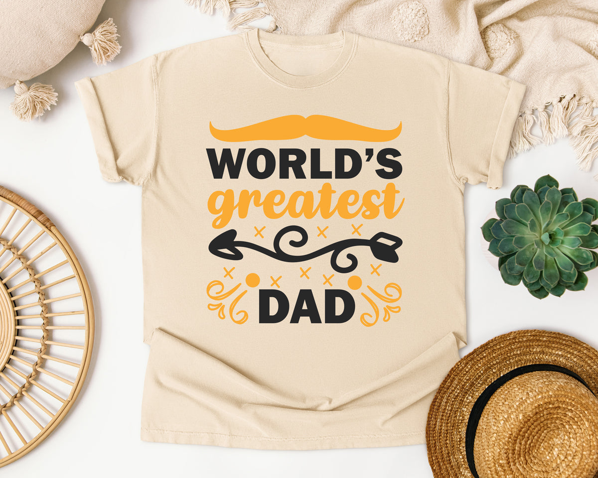 World's Greatest Dad Gold graphic tee in Ivory