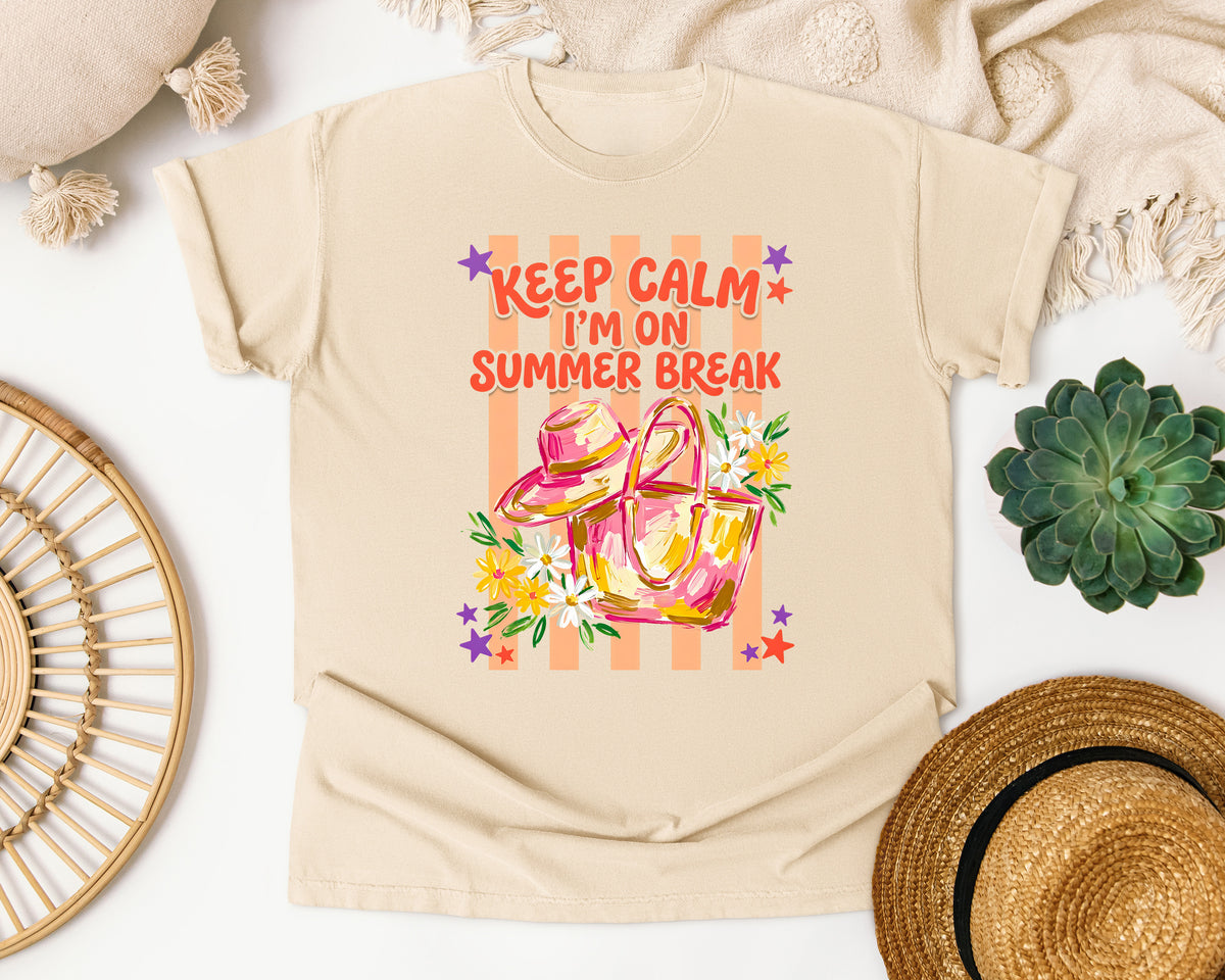Keep Calm I'm On Summer Break graphic tee in Ivory
