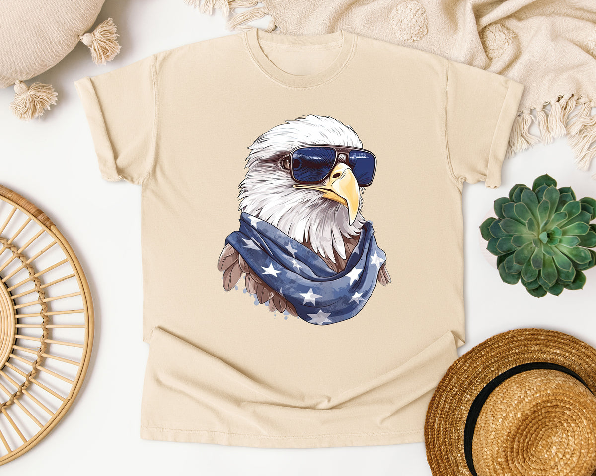 Eagle With Sunglasses Bandana graphic tee in Ivory