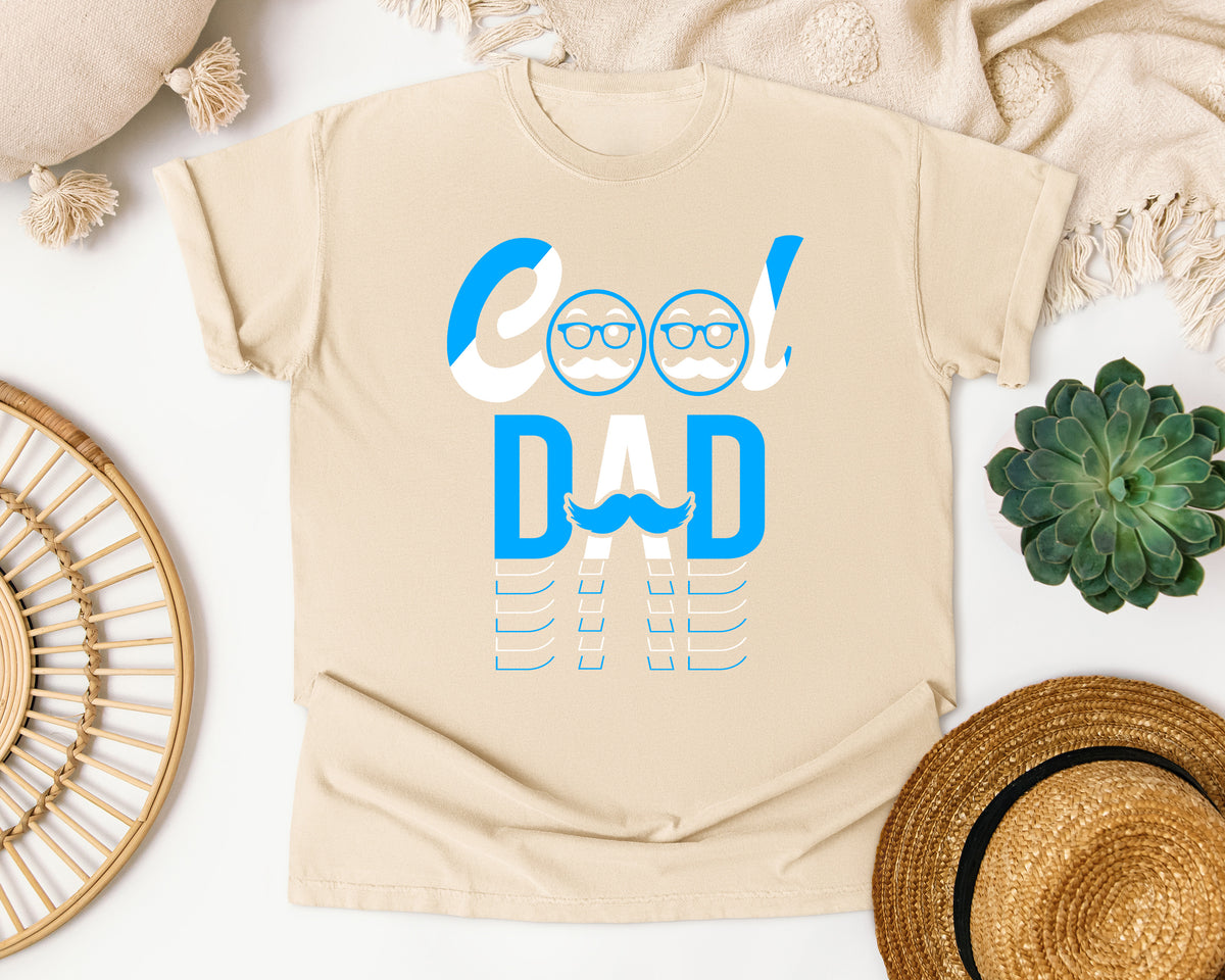 Cool Dad Blue graphic tee in Ivory