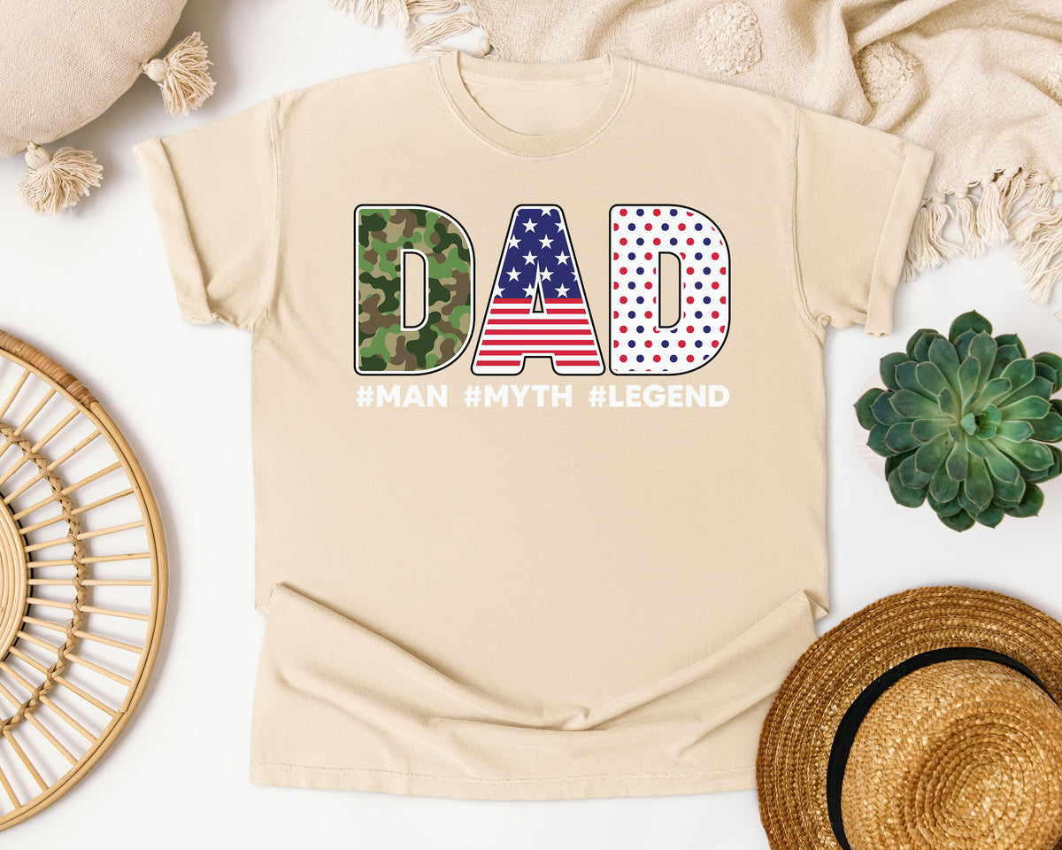 Dad Man Myth Legend Grey graphic tee in Ivory