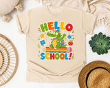 Hello School Alligator graphic tee in Ivory