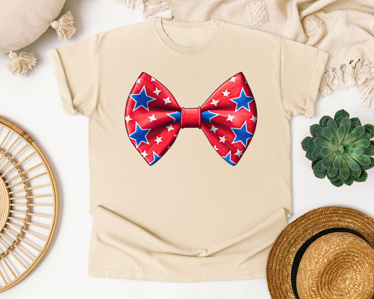 Patriotic Star Bow Tie graphic tee in Ivory