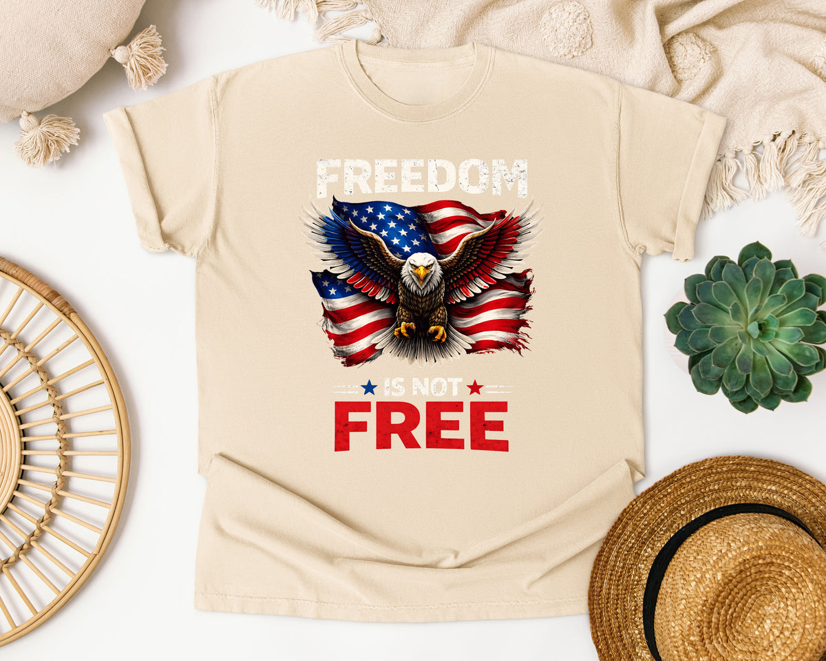 Freedom Is Not Free Black graphic tee in Ivory