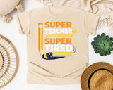Super Teacher By Day Super Tired By Night graphic tee in Ivory