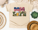 Papa Life Brown graphic tee in Ivory