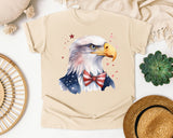 Eagle With Flag Bow Tie graphic tee in Ivory