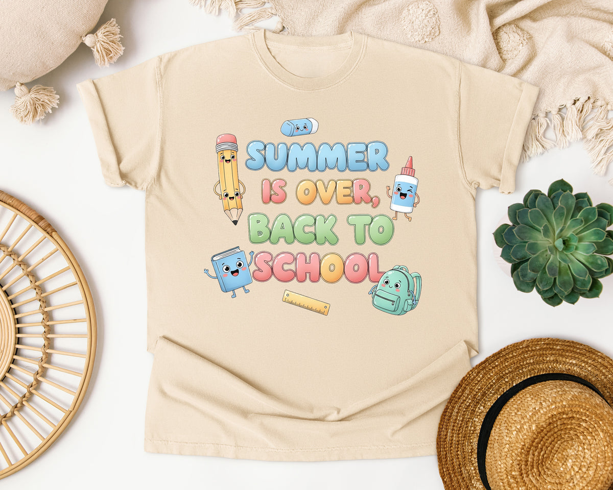Summer Is Over Back To School graphic tee in Ivory