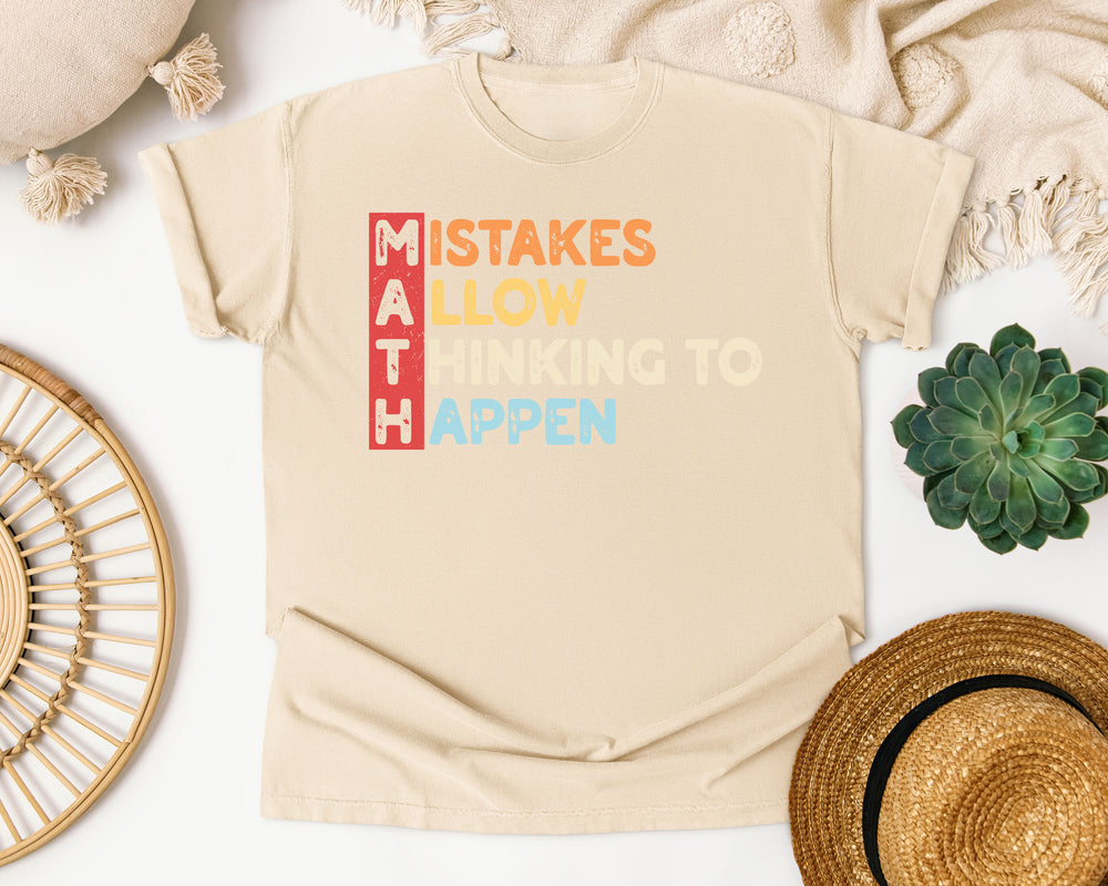 Math Mistakes Allow Thinking To Happen graphic tee in Ivory