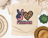 Peace Love Freedom Black graphic tee in Ivory