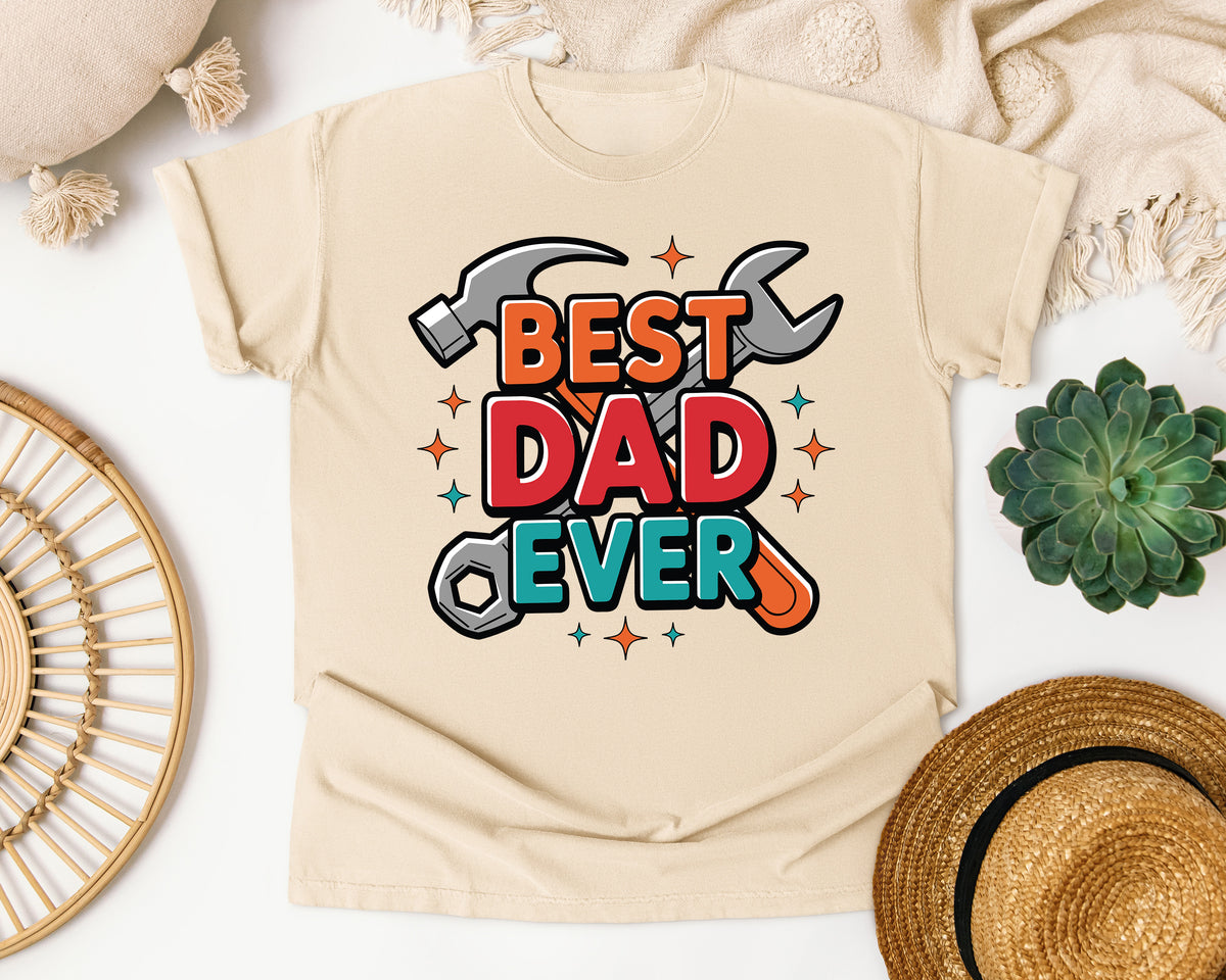 Best Dad Ever Grey graphic tee in Ivory