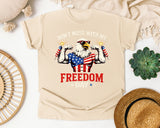 Don't Mess With My Freedom Day Red graphic tee in Ivory