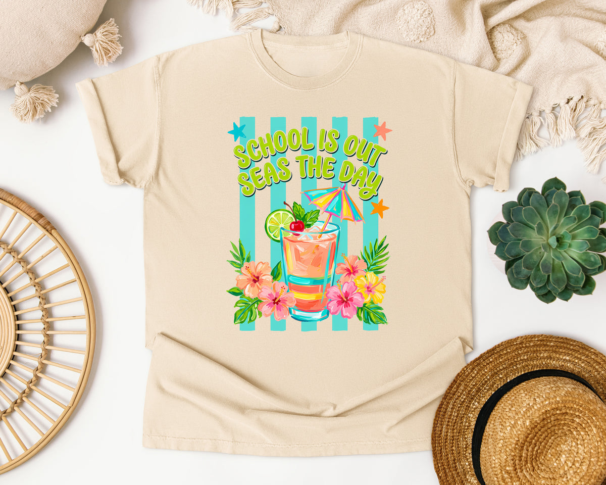 School Is Out Seas The Day graphic tee in Ivory