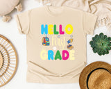 Hello First Grade Sneakers graphic tee in Ivory