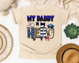 My Daddy Is My Hero Grey 2 graphic tee in Ivory