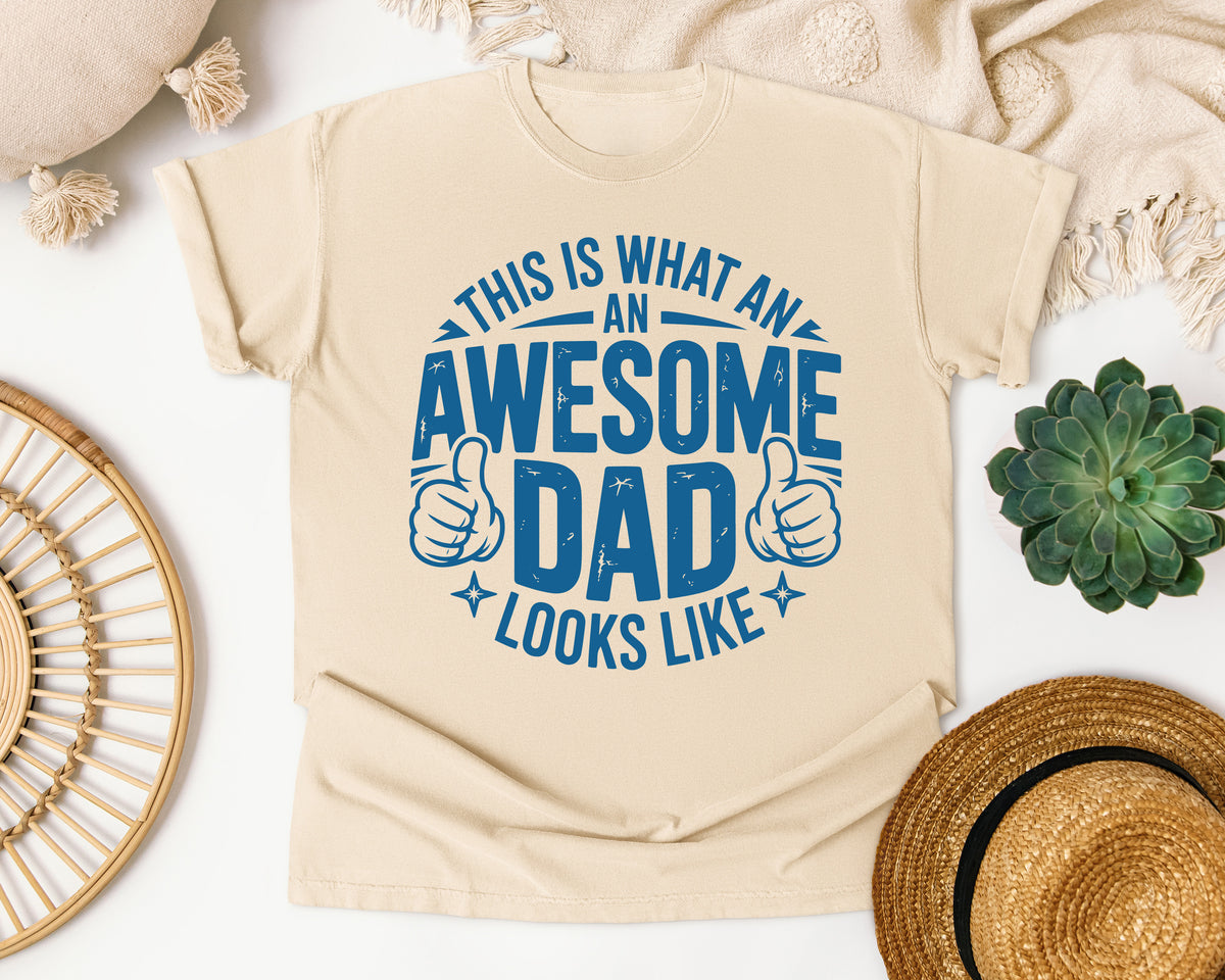 This Is What An Awesome Dad Looks Like Blue graphic tee in Ivory
