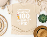 My Students Survived 100 Days Of Me graphic tee in Ivory