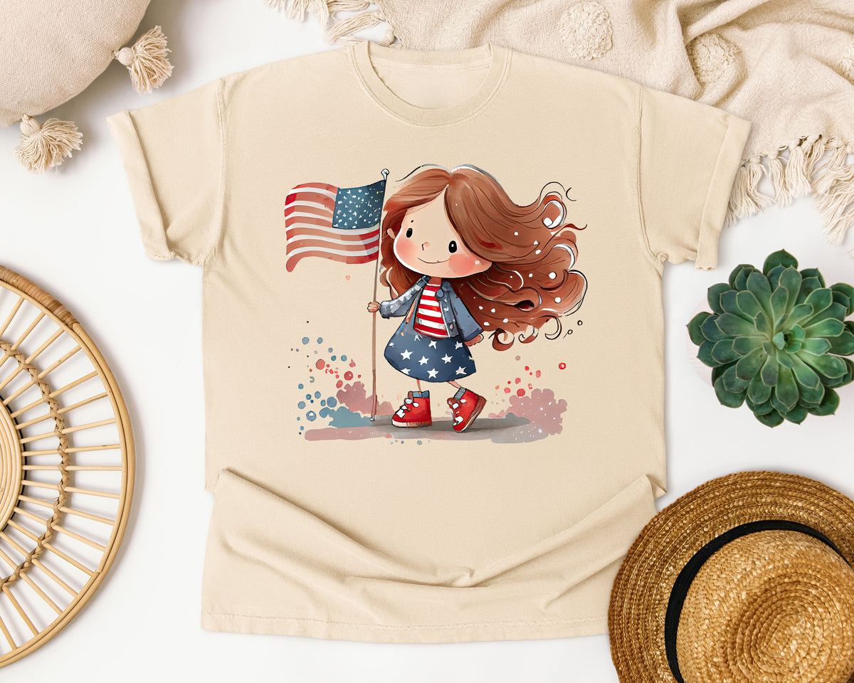 Girl With Flag Running graphic tee in Ivory