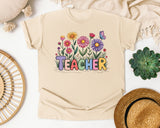 Teacher Wildflowers graphic tee in Ivory
