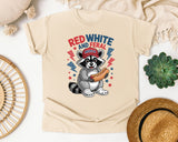 Red White And Feral graphic tee in Ivory