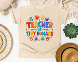 Teacher Of Tiny Humans Handprints graphic tee in Ivory