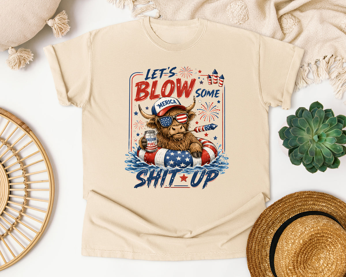 Let's Blow Some Merica Up graphic tee in Ivory