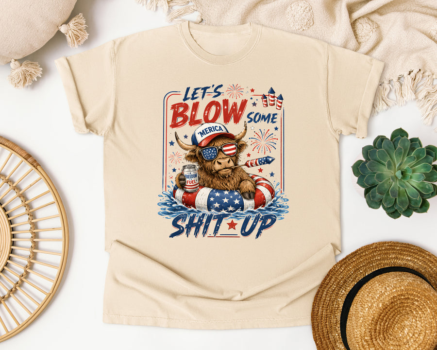Let's Blow Some Merica Up graphic tee in Ivory