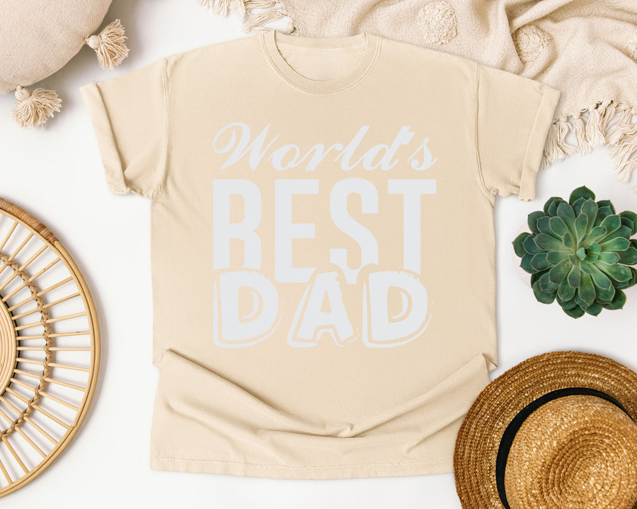 World's Best Dad White graphic tee in Ivory