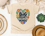 It Takes A Big Heart To Shape Little Minds Floral graphic tee in Ivory
