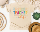 Teacher Life Stacked graphic tee in Ivory