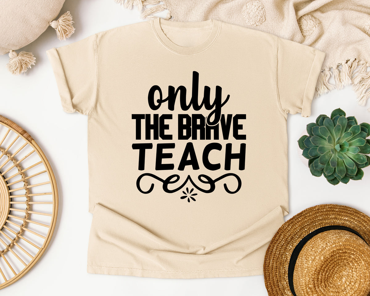 Only The Brave Teach Bold graphic tee in Ivory