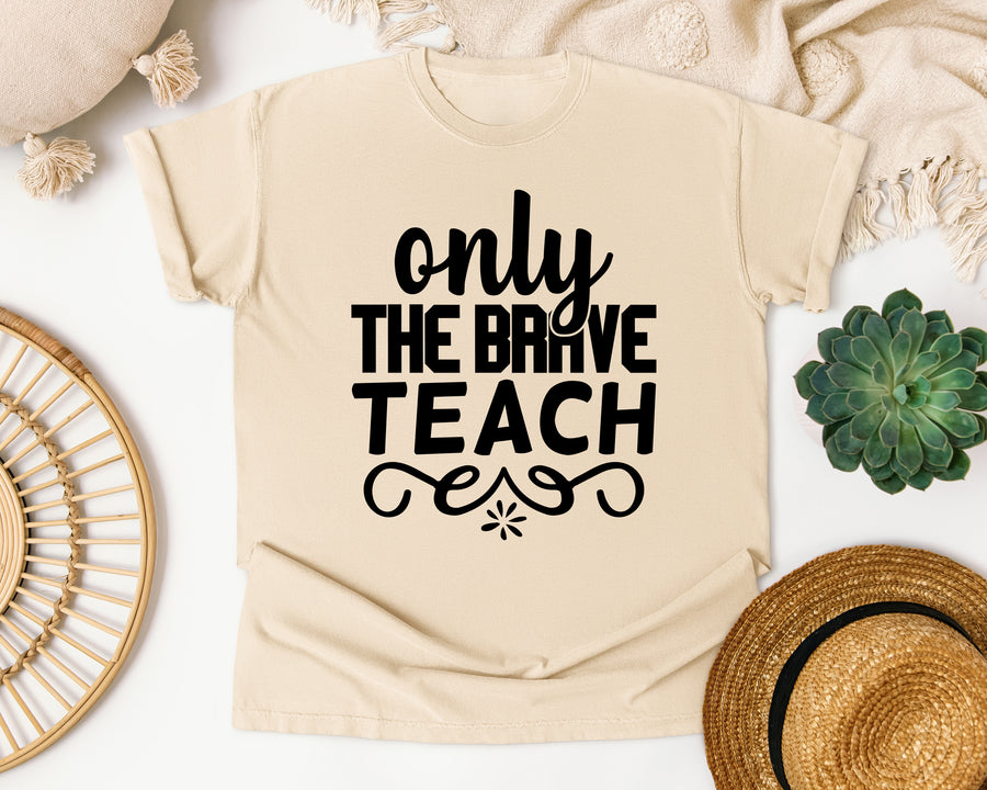 Only The Brave Teach Bold graphic tee in Ivory