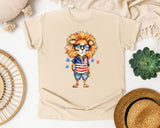 Lion In Flag Outfit graphic tee in Ivory