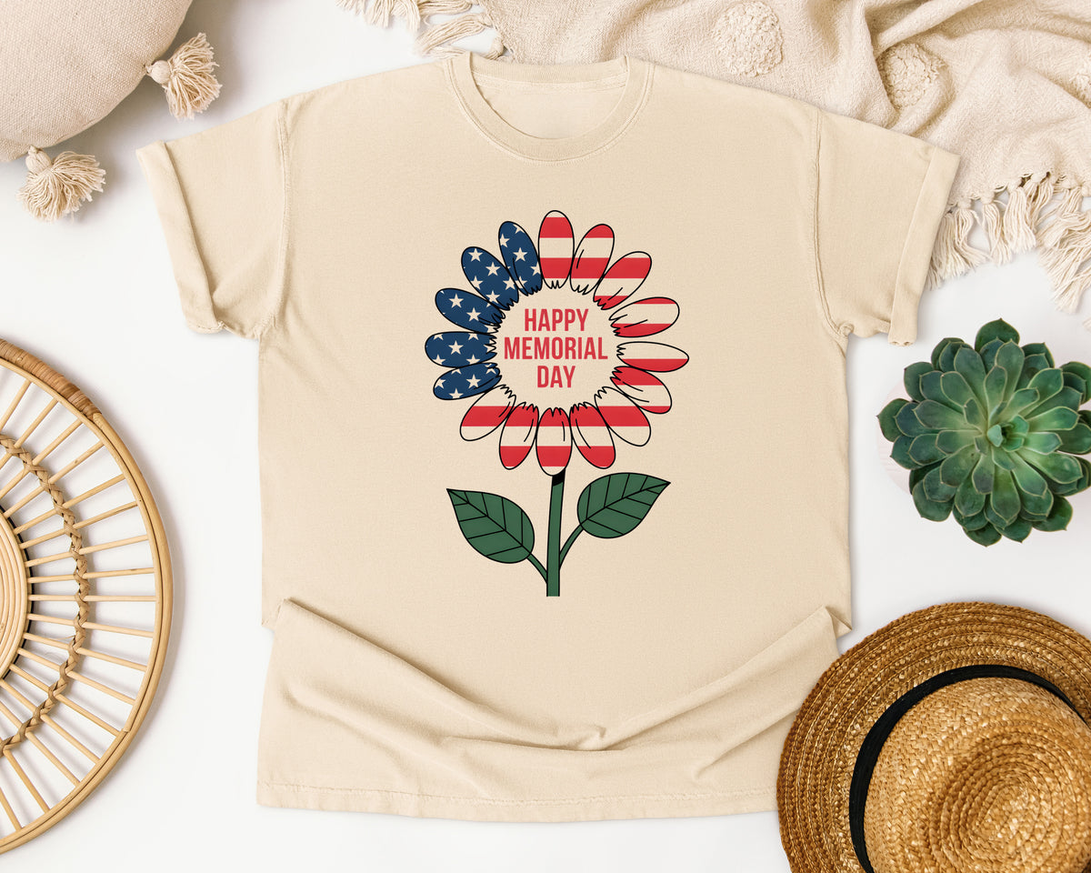 Happy Memorial Day Grey graphic tee in Ivory