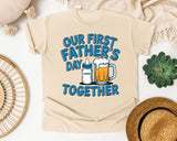 Our First Father's Day Together Grey graphic tee in Ivory
