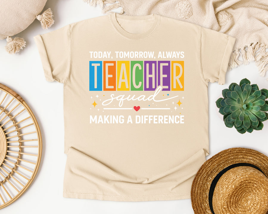 Today Tomorrow Always Teacher Squad graphic tee in Ivory