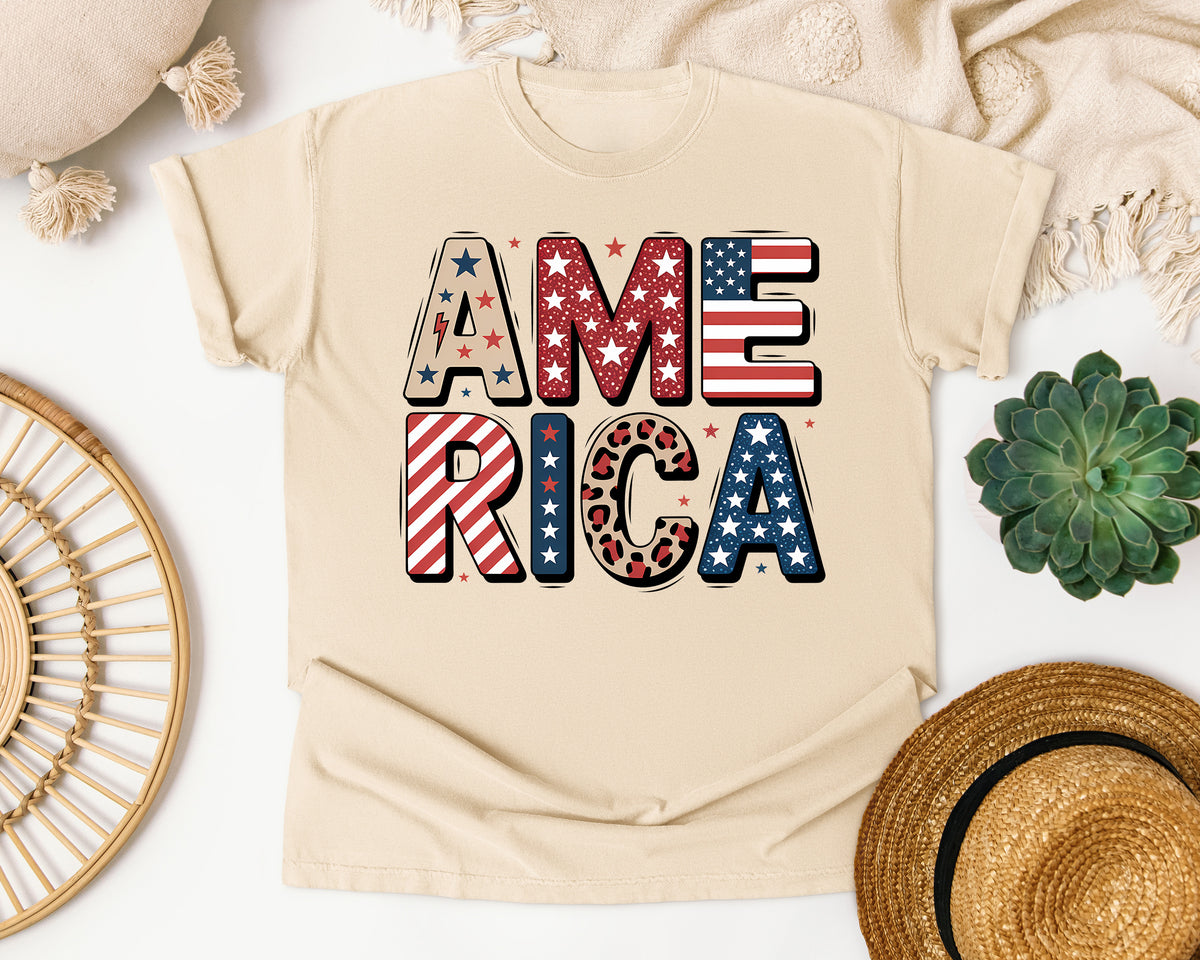 America Grey 5 graphic tee in Ivory