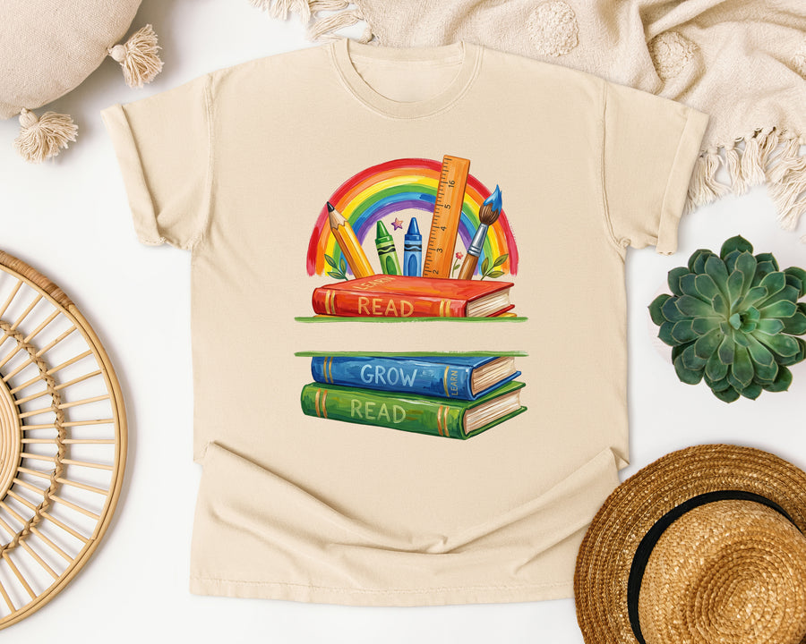 Read Grow Read graphic tee in Ivory