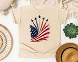 American Flag Firework Burst graphic tee in Ivory