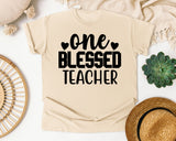 One Blessed Teacher Bold graphic tee in Ivory