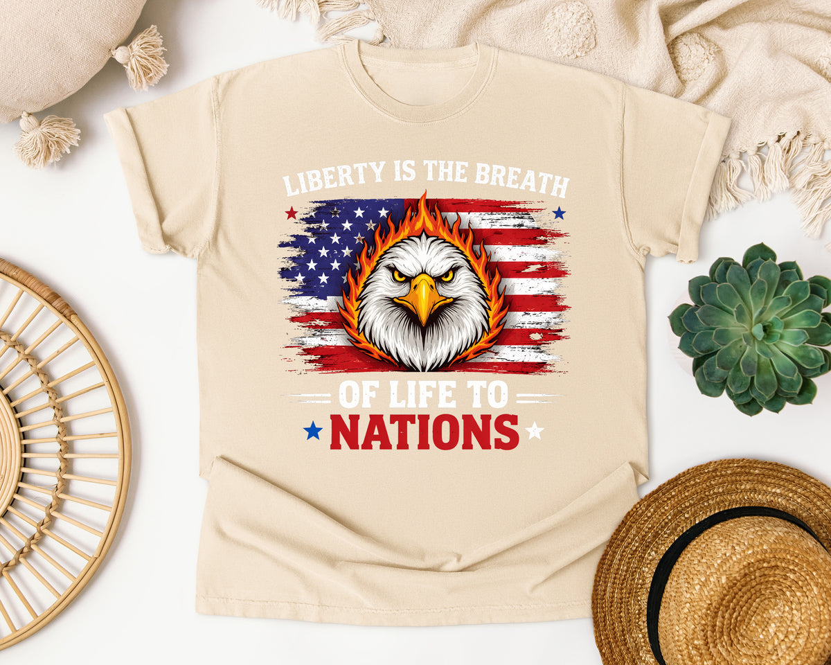 Liberty Is The Breath Of Life To Nations Red graphic tee in Ivory