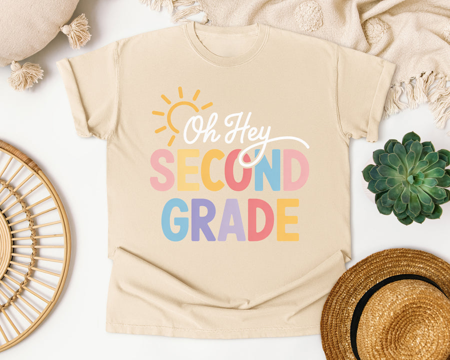 Oh Hey Second Grade graphic tee in Ivory