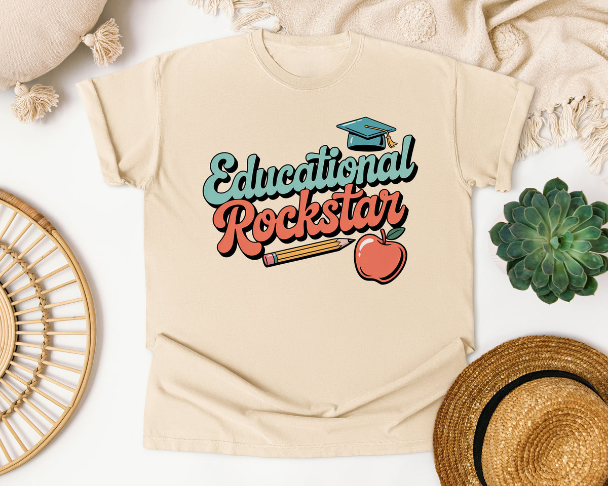 Educational Rockstar Grey graphic tee in Ivory