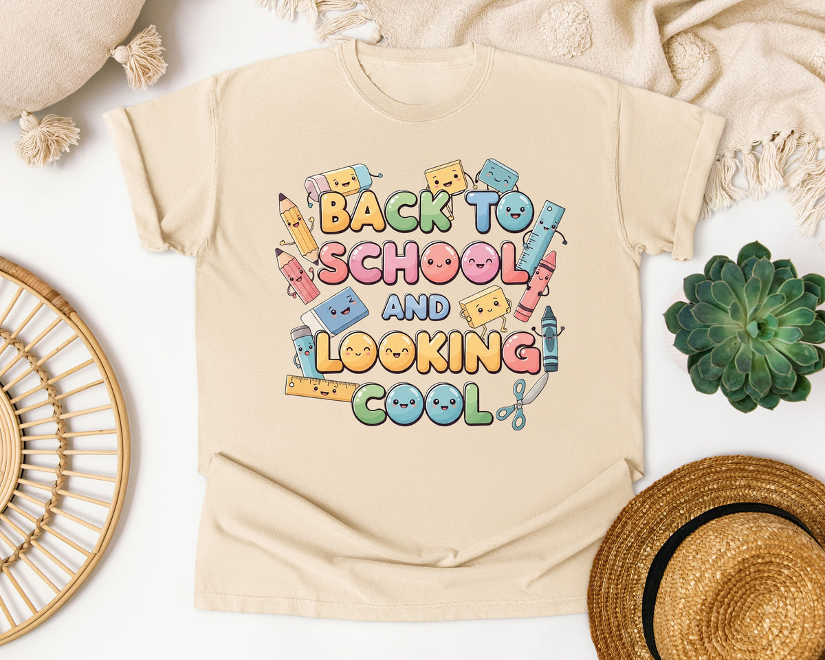 Back To School And Looking Cool graphic tee in Ivory