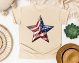 American Flag Star graphic tee in Ivory